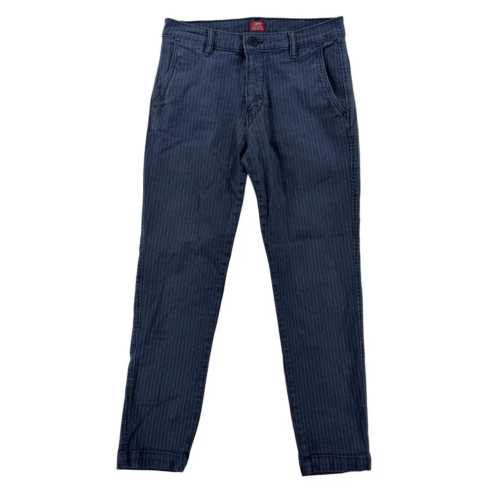 Levi's XX Chino Pants Mens 30x28 Blue Standard Taper Pinstripe Stretch Slim
